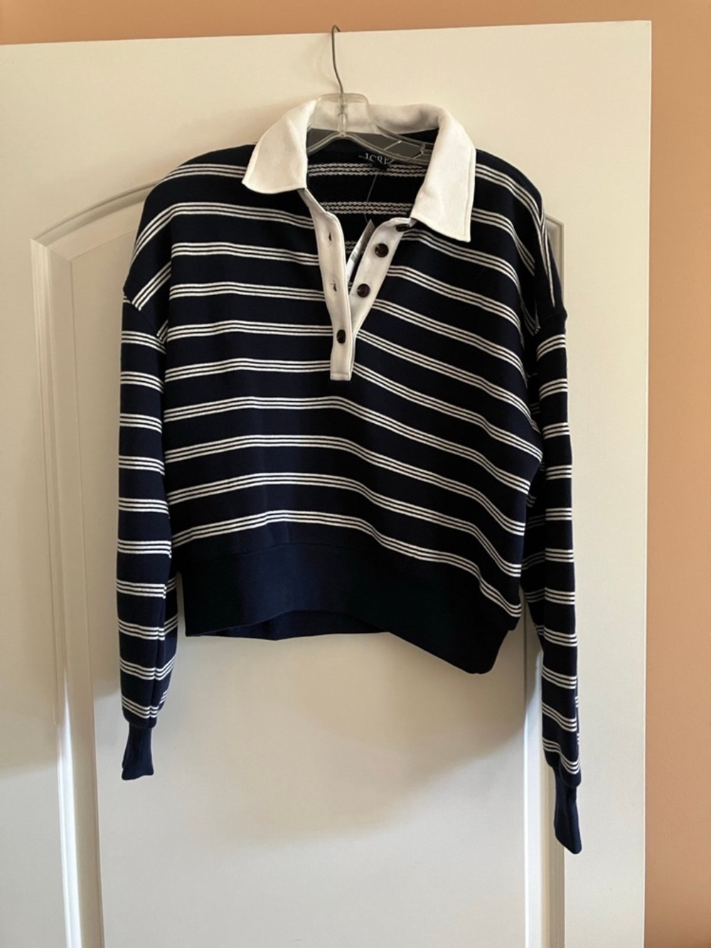 J. Crew Heritage terry rugby sweatshirt in stripe - Picture 4 of 7